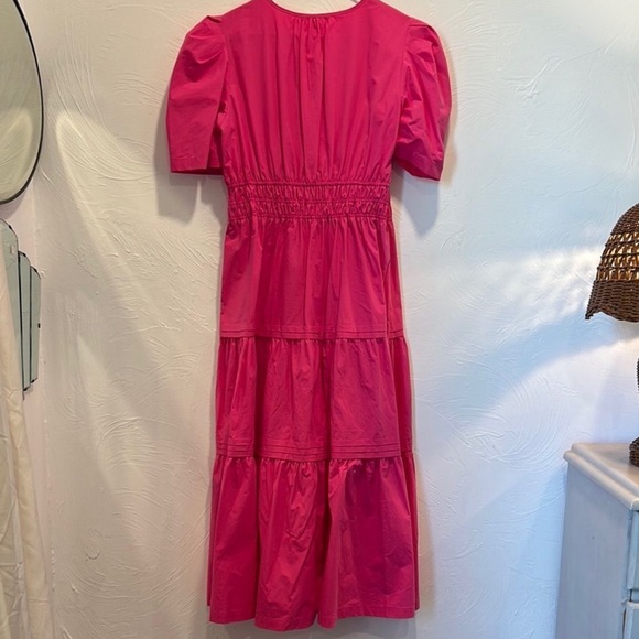 Anthropologie style Ces Femme Vibrant Pink Midi Dress size L - Picture 5 of 6